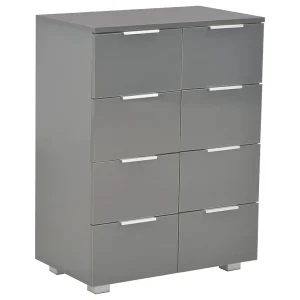 Dressoir 60x35x80 cm bewerkt hout hoogglans grijs Dressoir 60x35x80 cm bewerkt hout hoogglans grijs