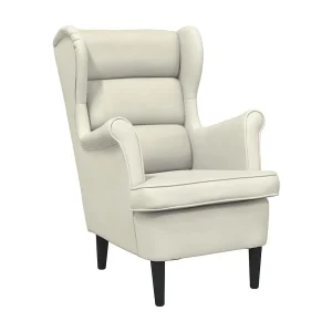 Fauteuil fluweel crèmewit