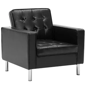 Fauteuil kunstleer zwart Fauteuil kunstleer zwart