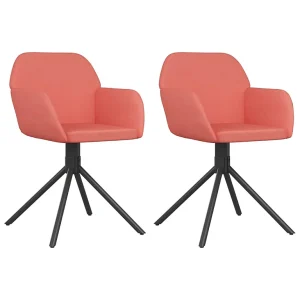 Eetkamerstoelen draaibaar 2 st fluweel roze Eetkamerstoelen draaibaar 2 st fluweel roze