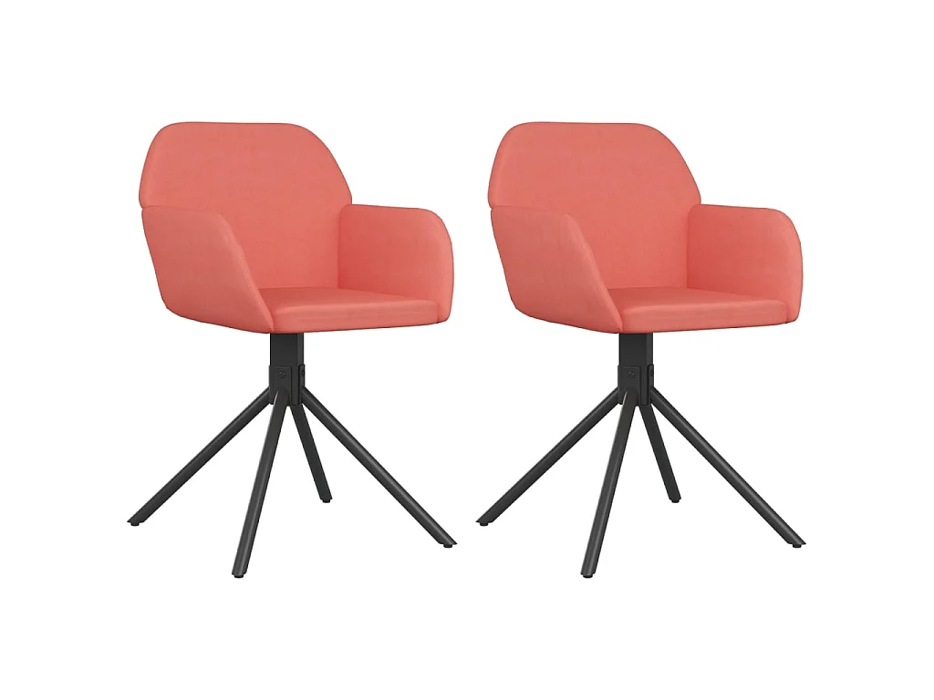 Eetkamerstoelen draaibaar 2 st fluweel roze