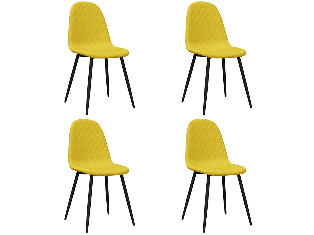Eetkamerstoelen 4 st fluweel mosterdgeel