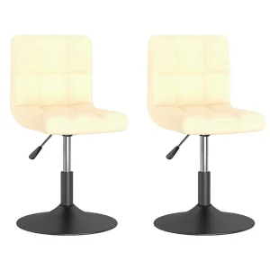 Eetkamerstoelen draaibaar 2 st fluweel crèmekleurig Eetkamerstoelen draaibaar 2 st fluweel crèmekleurig