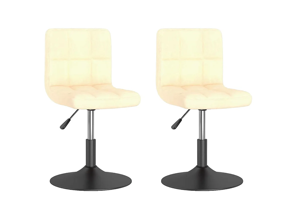 Eetkamerstoelen draaibaar 2 st fluweel crèmekleurig