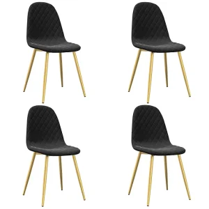 Eetkamerstoelen 4 st fluweel zwart