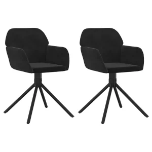 Eetkamerstoelen draaibaar 2 st fluweel zwart Eetkamerstoelen draaibaar 2 st fluweel zwart