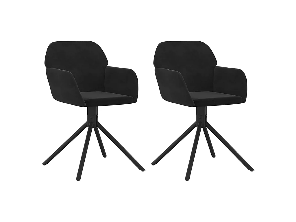 Eetkamerstoelen draaibaar 2 st fluweel zwart