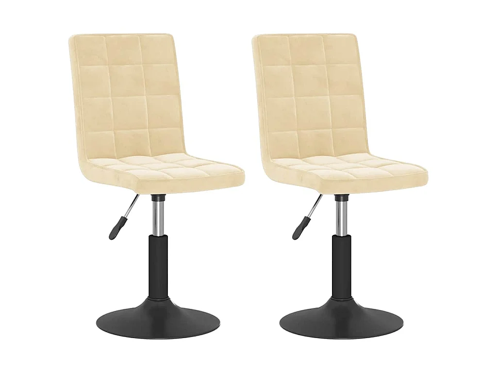 Eetkamerstoelen draaibaar 2 st fluweel crèmekleurig