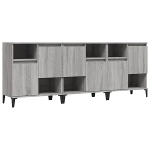 Dressoirs 3 st 60x35x70 cm bewerkt hout grijs sonoma eikenkleur Dressoirs 3 st 60x35x70 cm bewerkt hout grijs sonoma eikenkleur