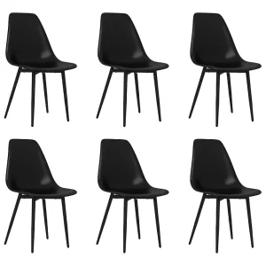 Eetkamerstoelen 6 st PP zwart Eetkamerstoelen 6 st PP zwart