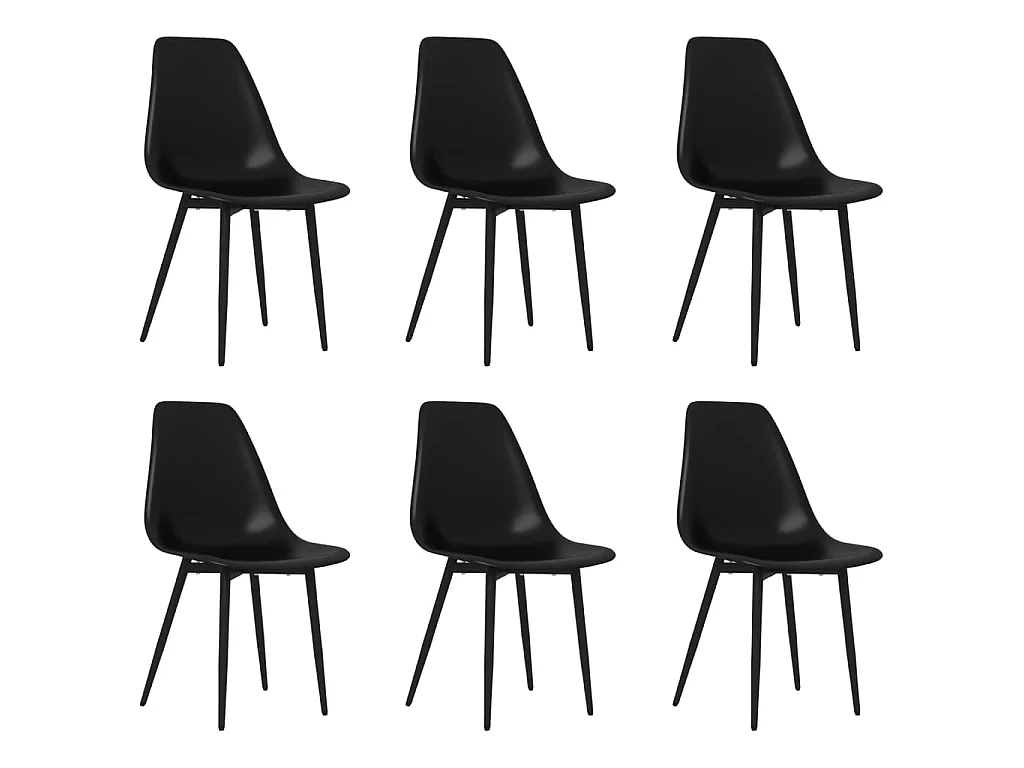 Eetkamerstoelen 6 st PP zwart
