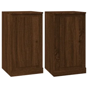 Dressoirs 2 st 37,5×35,5×67,5 cm bewerkt hout bruin eikenkleur Dressoirs 2 st 37,5×35,5×67,5 cm bewerkt hout bruin eikenkleur