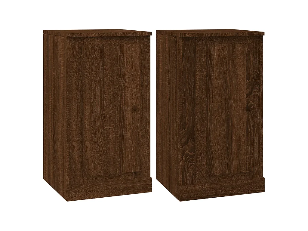 Dressoirs 2 st 37,5x35,5x67,5 cm bewerkt hout bruin eikenkleur