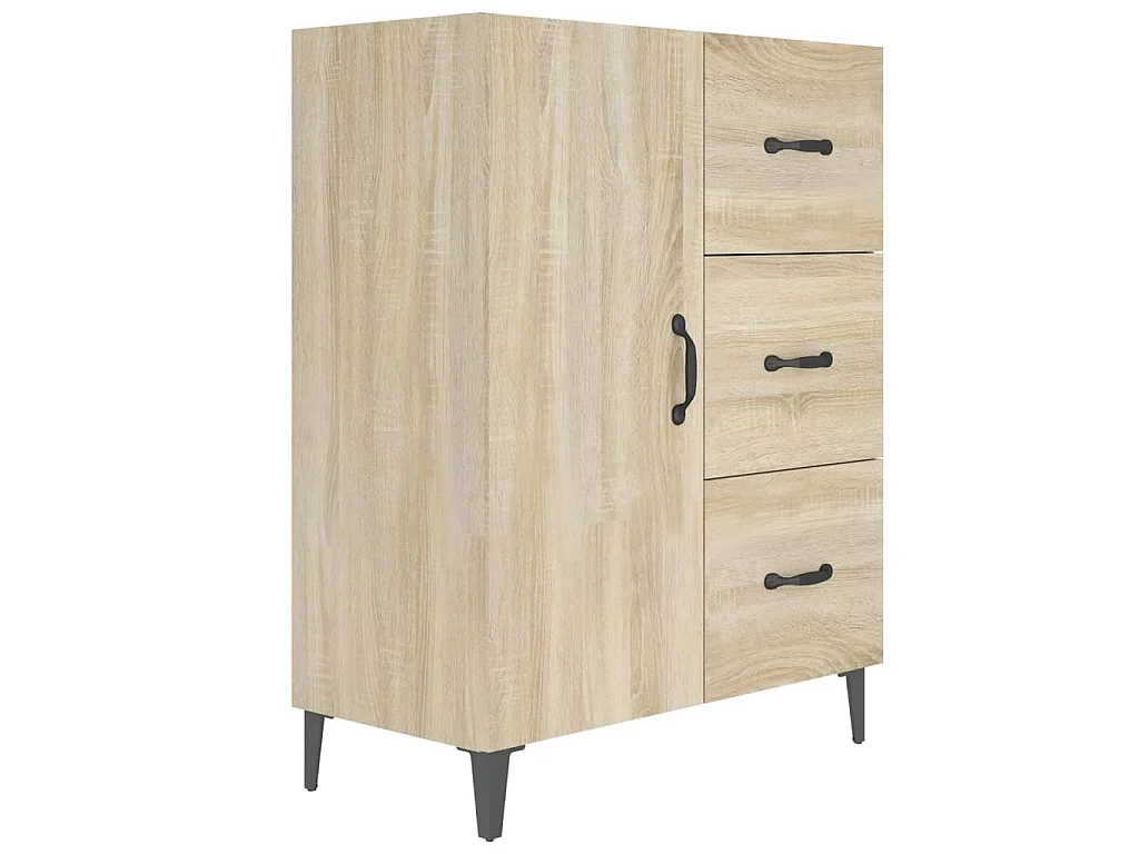 Dressoir 69,5x34x90 cm bewerkt hout sonoma eikenkleurig