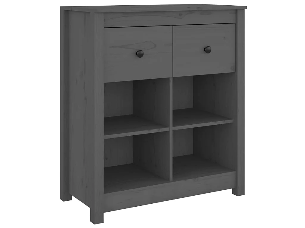 Dressoir 70x35x80 cm massief grenenhout grijs