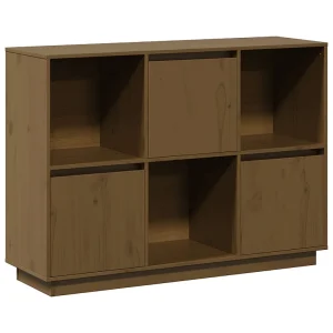 Dressoir 110,5x35x80 cm massief grenenhout honingbruin