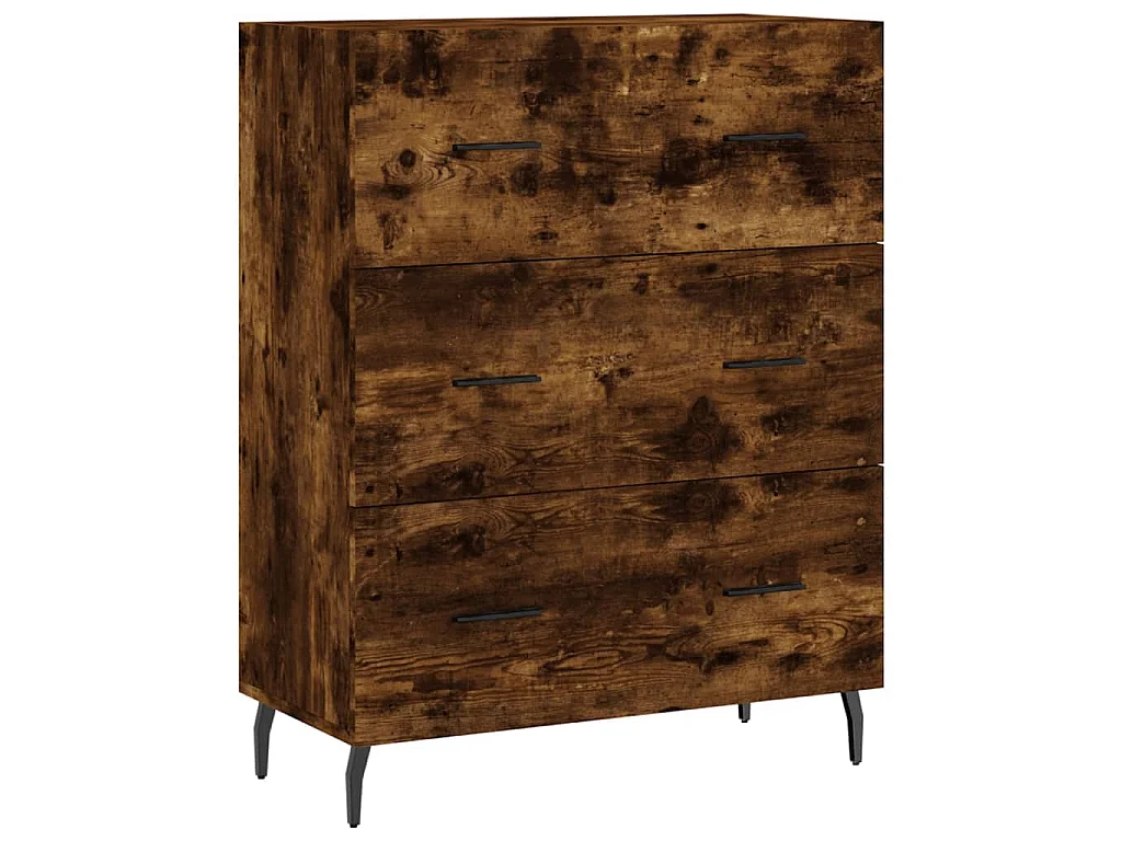 Dressoir 69,5x34x90 cm bewerkt hout gerookt eikenkleurig