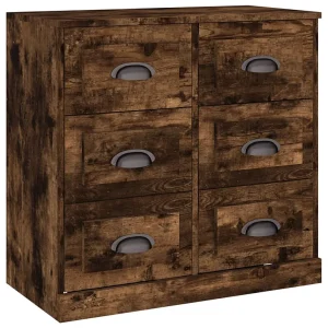 Dressoir 70×35,5×67,5 cm bewerkt hout gerookt eikenkleurig Dressoir 70×35,5×67,5 cm bewerkt hout gerookt eikenkleurig