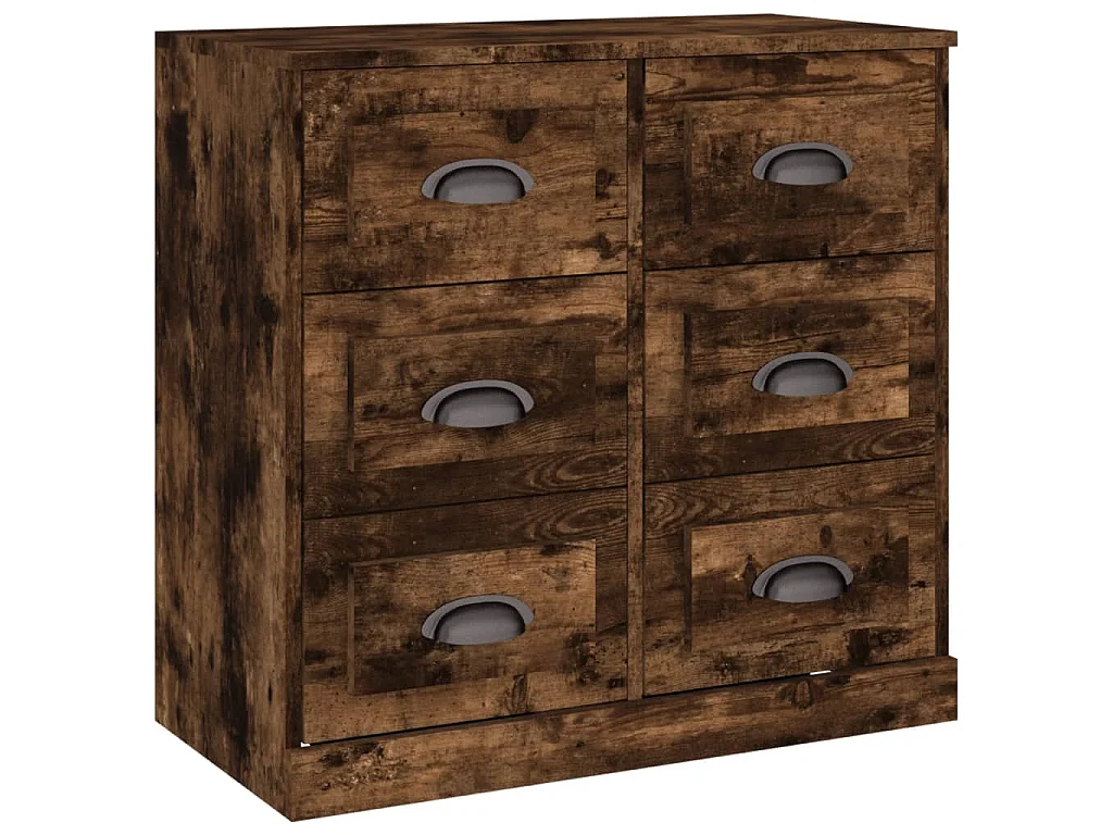 Dressoir 70x35,5x67,5 cm bewerkt hout gerookt eikenkleurig