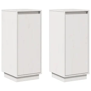 Dressoirs 2 st 31,5x34x75 cm massief grenenhout wit Dressoirs 2 st 31,5x34x75 cm massief grenenhout wit