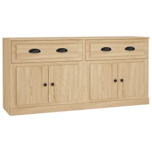 Dressoirs 2 st bewerkt hout sonoma eikenkleurig Dressoirs 2 st bewerkt hout sonoma eikenkleurig