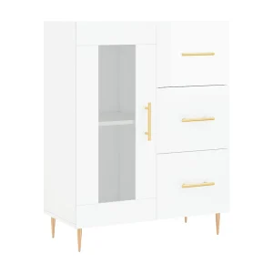 Dressoir 69,5x34x90 cm bewerkt hout hoogglans wit Dressoir 69,5x34x90 cm bewerkt hout hoogglans wit
