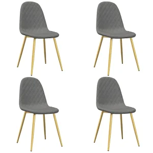 Eetkamerstoelen 4 st fluweel lichtgrijs