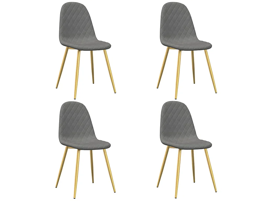 Eetkamerstoelen 4 st fluweel lichtgrijs