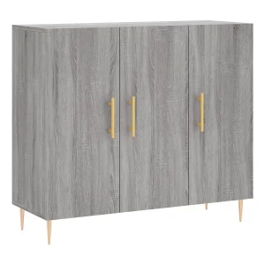 Dressoir 90x34x80 cm bewerkt hout grijs sonoma eikenkleurig Dressoir 90x34x80 cm bewerkt hout grijs sonoma eikenkleurig