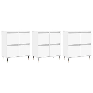 Dressoirs 3 st bewerkt hout wit Dressoirs 3 st bewerkt hout wit