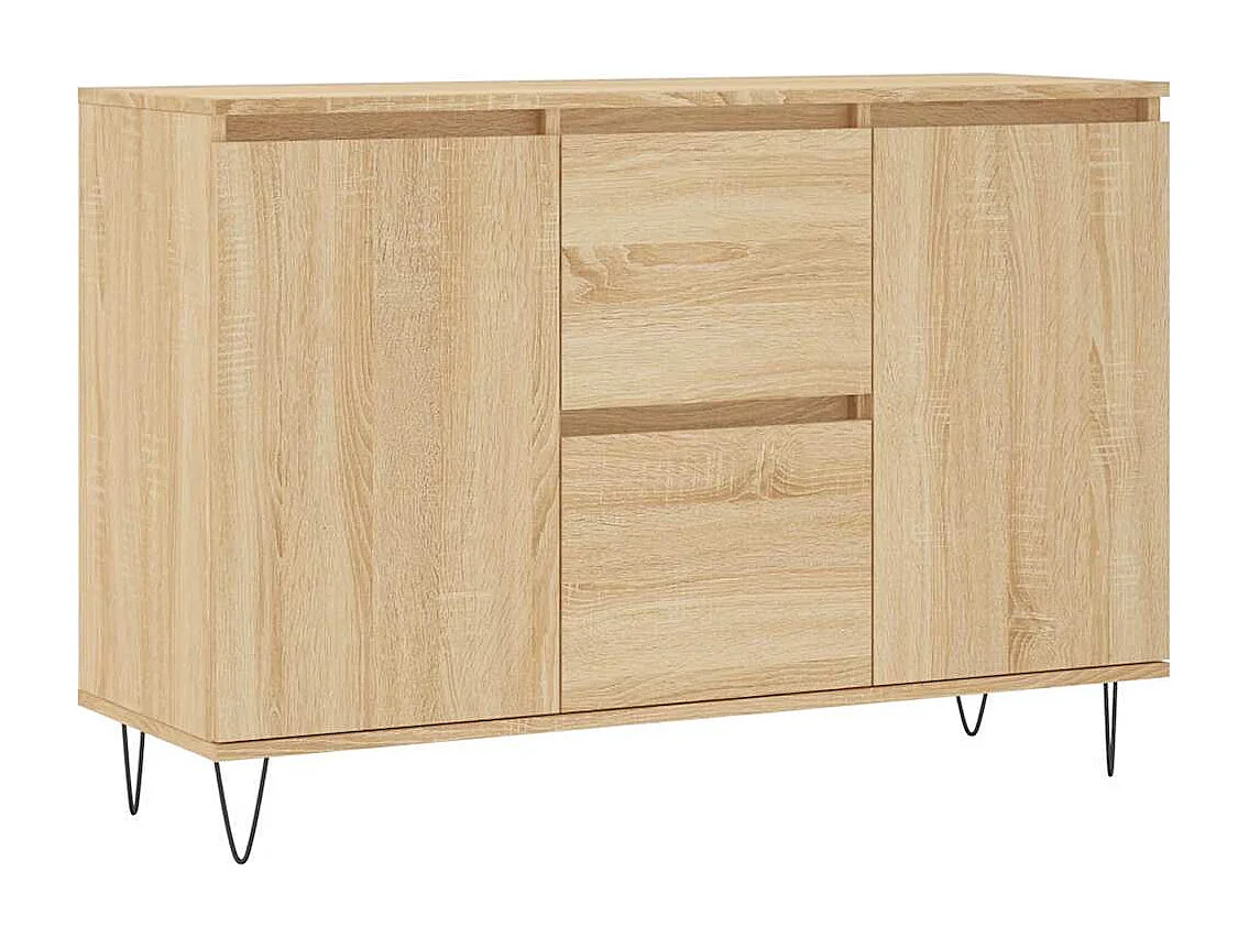 Dressoir 104x35x70 cm bewerkt hout sonoma eikenkleurig