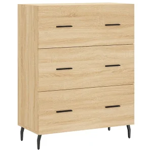 Dressoir 69,5x34x90 cm bewerkt hout sonoma eikenkleurig Dressoir 69,5x34x90 cm bewerkt hout sonoma eikenkleurig