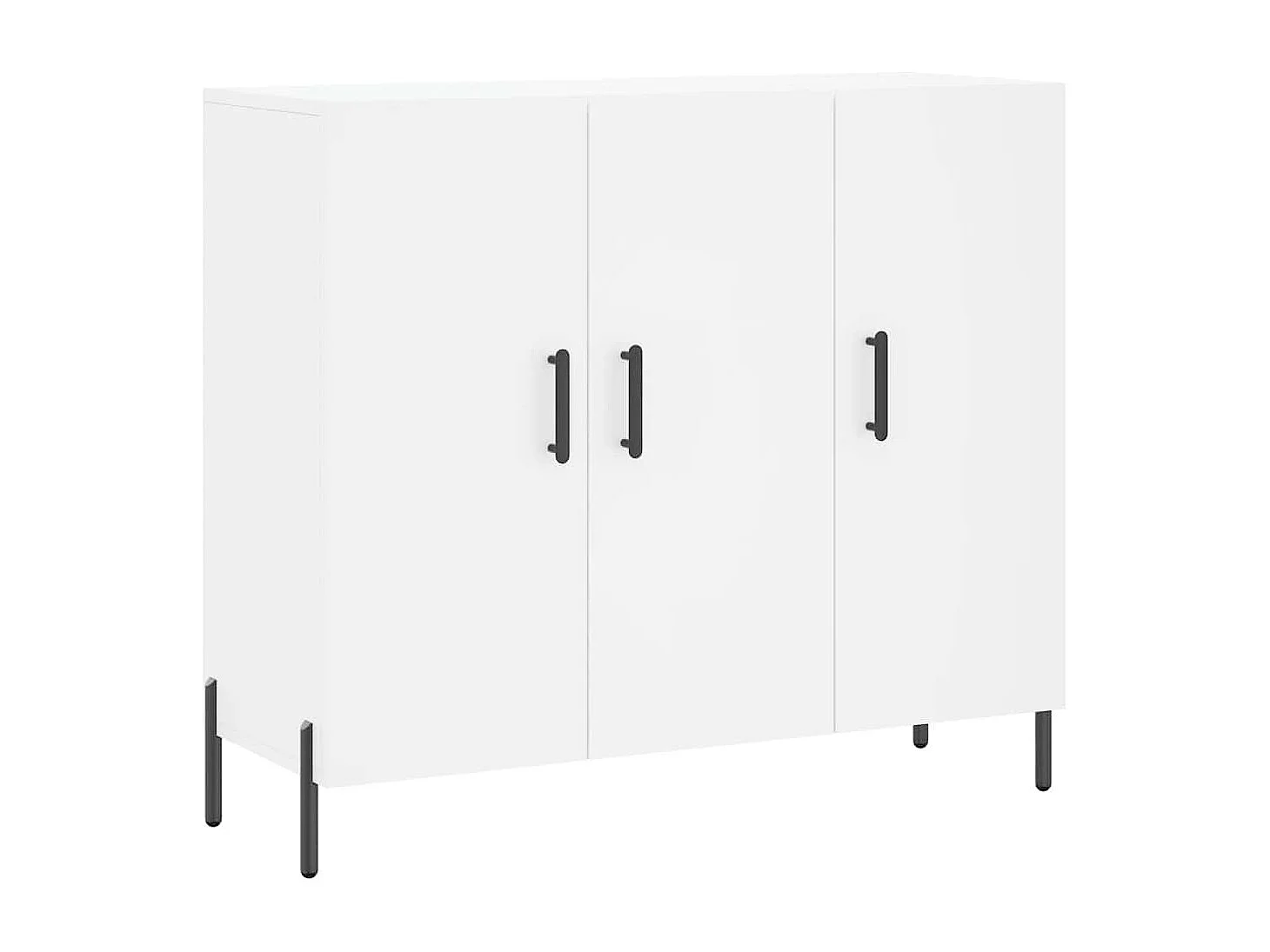 Dressoir 90x34x80 cm bewerkt hout wit
