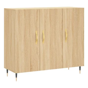 Dressoir 90x34x80 cm bewerkt hout sonoma eikenkleurig Dressoir 90x34x80 cm bewerkt hout sonoma eikenkleurig