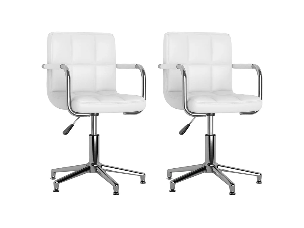 Eetkamerstoelen draaibaar 2 st kunstleer wit