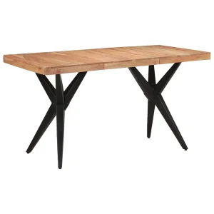 Eettafel 140x70x76 cm massief acaciahout zwart Eettafel 140x70x76 cm massief acaciahout zwart