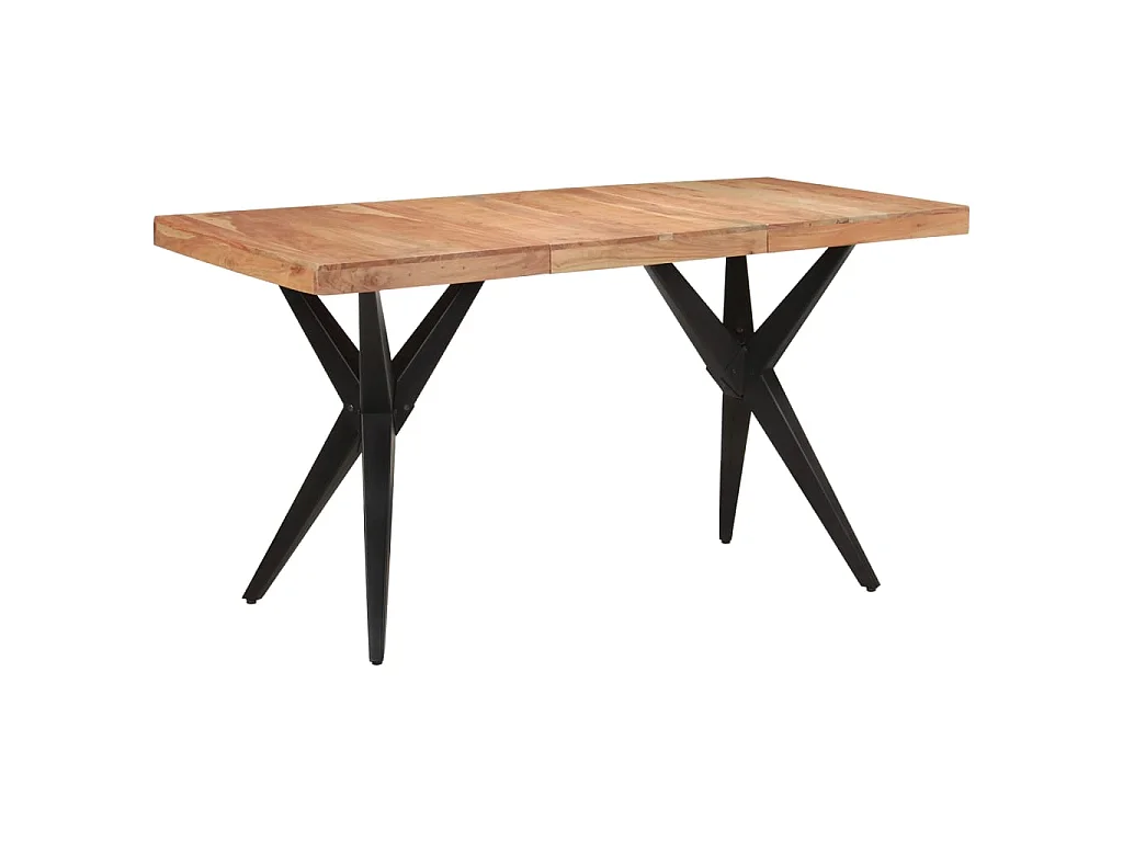 Eettafel 140x70x76 cm massief acaciahout zwart