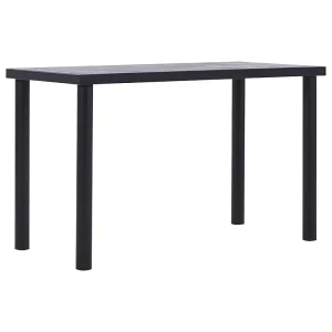 Eettafel 120x60x75 cm MDF zwart en betongrijs Eettafel 120x60x75 cm MDF zwart en betongrijs