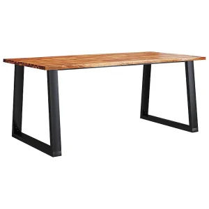 Eettafel met natuurlijke rand 180x90x75 cm massief acaciahout Eettafel met natuurlijke rand 180x90x75 cm massief acaciahout