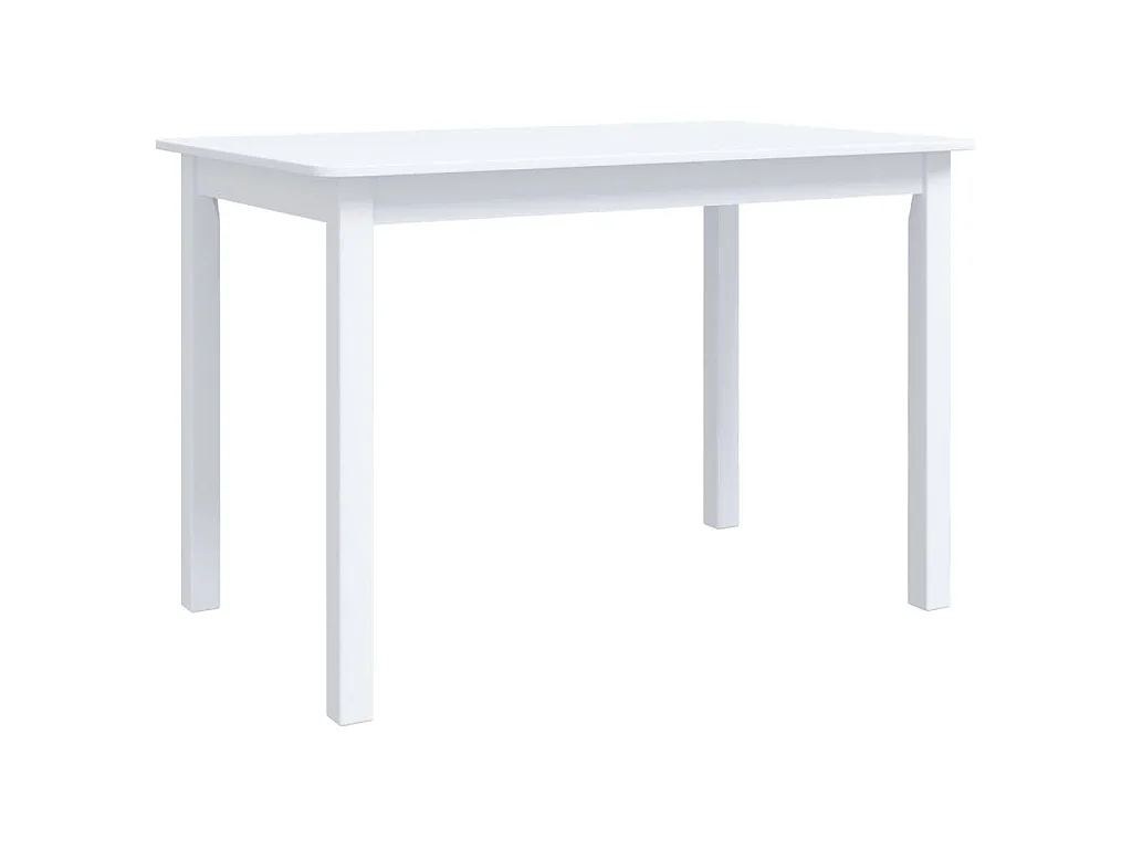 Eettafel 114x71x75 cm massief rubberwood wit