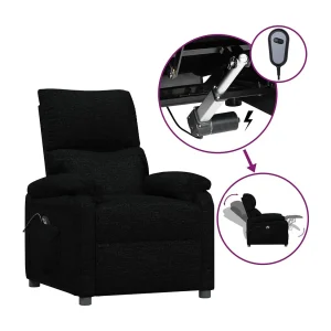 Fauteuil verstelbaar elektrisch stof zwart Fauteuil verstelbaar elektrisch stof zwart