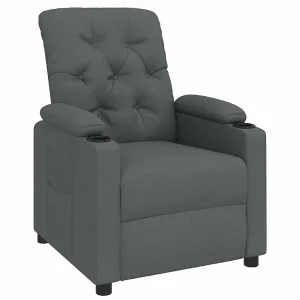 Fauteuil verstelbaar stof donkergrijs Fauteuil verstelbaar stof donkergrijs