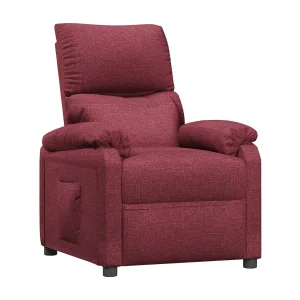 Fauteuil verstelbaar stof wijnrood Fauteuil verstelbaar stof wijnrood