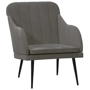 Fauteuil 63x76x80 cm fluweel donkergrijs Fauteuil 63x76x80 cm fluweel donkergrijs
