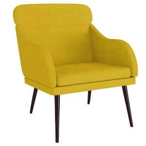Fauteuil 63x76x80 cm fluweel geel Fauteuil 63x76x80 cm fluweel geel