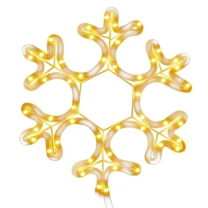 Figure de flocon de neige de Noël et 48 LED Blanc chaud 27x27cm Figure de flocon de neige de Noël et 48 LED Blanc chaud 27x27cm