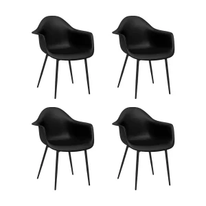 Eetkamerstoelen 4 st PP zwart