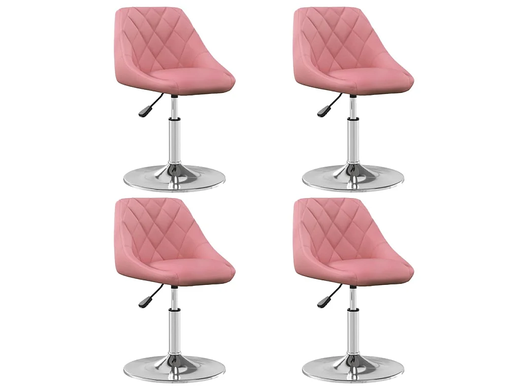 Eetkamerstoelen draaibaar 4 st fluweel roze