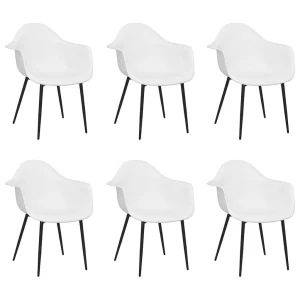Eetkamerstoelen 6 st PP wit Eetkamerstoelen 6 st PP wit