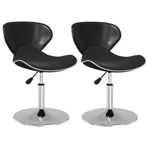 Eetkamerstoelen 2 st kunstleer zwart Eetkamerstoelen 2 st kunstleer zwart